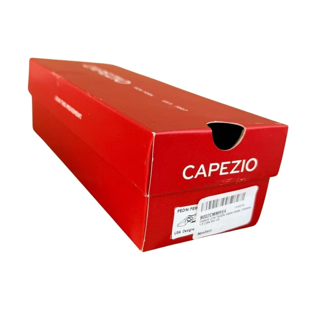 Capezio Pedini Jazz Shoes Kids Dance Shoes‎ Size 1.5 Caramel Leather Slip On